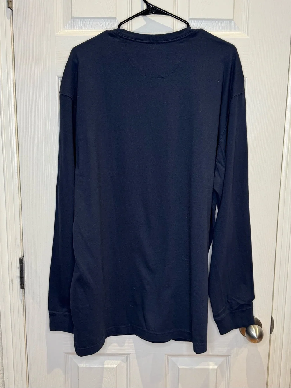 Duluth Trading Co Men's XL Longtail Tee Relaxed Fit Long Sleeve Crew Navy Blue